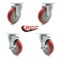 Service Caster 5 Inch Red Polyurethane Wheel Swivel Top Plate Caster Set with 2 Brakes SCC SCC-20S514-PPUB-RED-2-TLB-2 - alternate 2